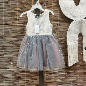 Pink & Violet Toddler Girls Sleeveless Sequin Unicorn Dress - Ivory, Multi Size